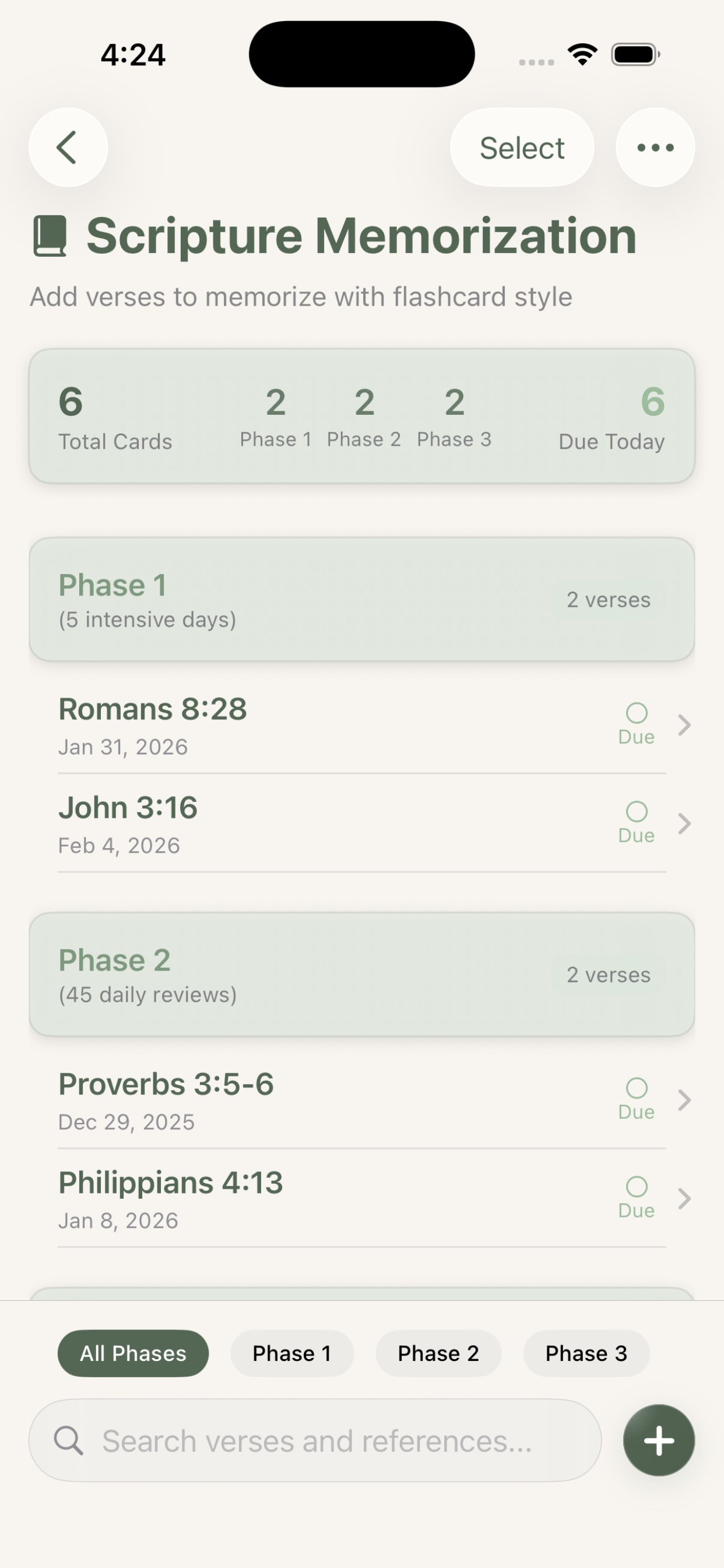Scripture Memorization Screenshot